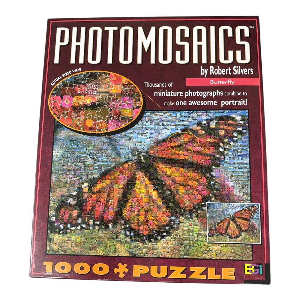 Robert Silvers Photomosaics Butterfly 1000 Piece‎ Puzzle Jigsaw 27" x 20"